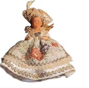 GERMAN Doll moveable arms/legs 3.25" tall painted socks vintage 60's rubber